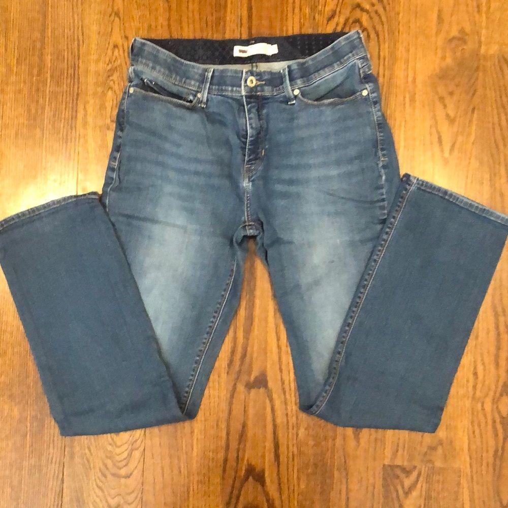 LEVIS Womens 525 Straight Leg Medium Wash Perfect Fit Denim Low Rise Jeans Sz 12